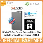 SEAGATE NEW One Touch External Hard Drive / Hard Disk / HDD with Password Protection / USB3.0, 2TB. SEAGATE Singapore Local 3 Years Warranty